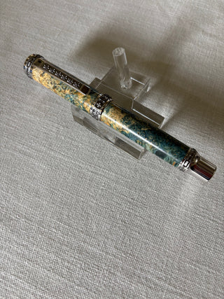 Emperor Rollerball Pen -Chrome- Buckeye Burl - Ready Made