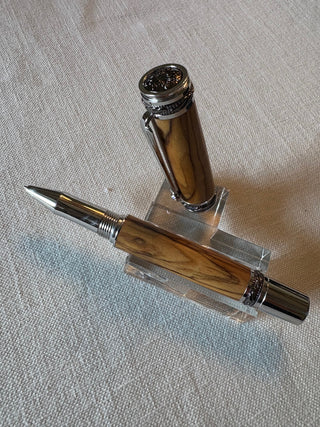 Majestic Rollerball Pen -Chrome- Olivewood- Ready Made with Box