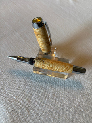 Gentleman's Rollerball  -Chrome- Maple burl - Ready Made