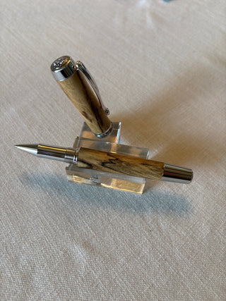 Statesman Rollerball  -Chrome -Spalted Maple- Ready Made