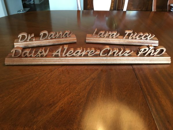 wooden desk name plates